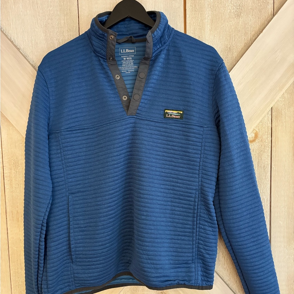 L.L. Bean Men's Blue Snap-Button Shirt